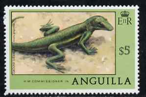 Anguilla 1977-78 Grand Lizard $5 (from def set) unmounted mint, SG 288, stamps on animals, stamps on reptiles, stamps on lizards