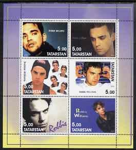 Tatarstan Republic 2002 Robbie Williams perf sheetlet containing 6 values unmounted mint, stamps on music, stamps on pops, stamps on personalities, stamps on rock, stamps on 