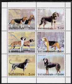 Tatarstan Republic 2001 Dogs perf sheetlet containing set of 6 values, unmounted mint, stamps on dogs