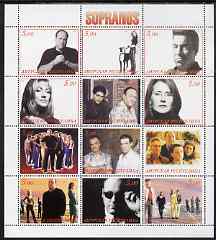 Amurskaja Republic 2001 The Sopranos (TV Gangsters) perf sheetlet containing 12 values unmounted mint, stamps on , stamps on  stamps on films, stamps on  stamps on entertainments, stamps on  stamps on  tv , stamps on  stamps on mafia