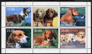 Mordovia Republic 1998 Dogs perf sheetlet containing set of 6 unmounted mint, stamps on dogs, stamps on 