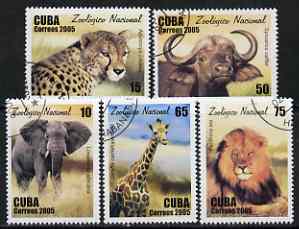 Cuba 2005 National Zoo perf set of 5 fine cto used SG 4856-60, stamps on , stamps on  stamps on animals, stamps on  stamps on zoos, stamps on  stamps on cats, stamps on  stamps on elephants, stamps on  stamps on lions, stamps on  stamps on buffalos, stamps on  stamps on bovine, stamps on  stamps on giraffes
