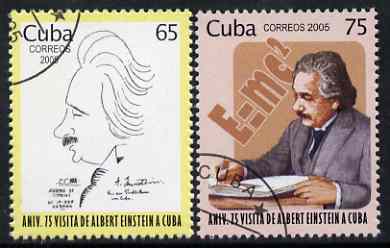 Cuba 2005 Albert Einstein perf set of 2 fine cto used, stamps on personalities, stamps on science, stamps on physics, stamps on nobel, stamps on einstein, stamps on maths, stamps on space, stamps on judaica, stamps on personalities, stamps on einstein, stamps on science, stamps on physics, stamps on nobel, stamps on maths, stamps on space, stamps on judaica, stamps on atomics