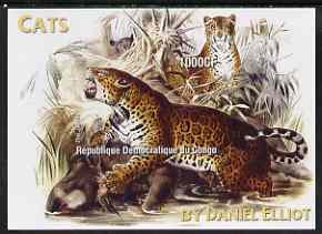 Congo 2005 Wild Cats by Daniel Elliot imperf m/sheet unmounted mint, stamps on cats