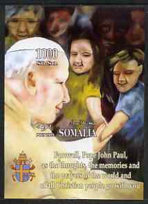 Somalia 2005 Farewell to Pope John Paul II imperf m/sheet unmounted mint, stamps on personalities, stamps on pope, stamps on religion, stamps on death