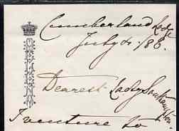 Great Britain 1886 two page letter on notepaper with a Crowned HELENA motif with original envelope to Lady Southampton both written in the hand of Princess Helena, Queen ..., stamps on royalty, stamps on 