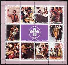 Chakasia 2000 Scout Paintings by Norman Rockwell perf sheetlet containing 12 values unmounted mint, stamps on scouts, stamps on flags, stamps on arts, stamps on rockwell