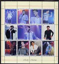 Buriatia Republic 2000 Ricky Martin perf sheetlet containing 12 values unmounted mint, stamps on music, stamps on pops, stamps on personalities, stamps on films, stamps on cinema