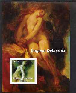 Congo 2003 Nude Paintings by Eugene Delacroix imperf m/sheet unmounted mint, stamps on arts, stamps on delacroix, stamps on nudes
