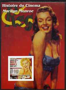 Congo 2003 History of the Cinema - Marilyn Monroe #4 imperf m/sheet (Reg Magazine) unmounted mint, stamps on films, stamps on cinema, stamps on entertainments, stamps on music, stamps on personalities, stamps on marilyn monroe