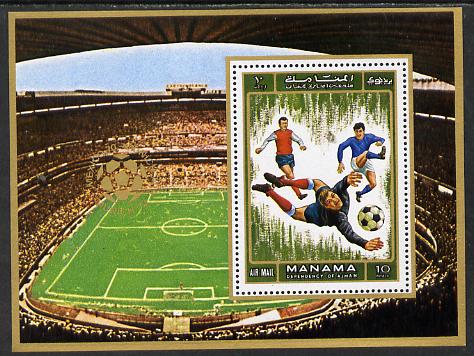 Manama 1972 World Cup Footballers perf m/sheet unmounted mint, Mi BL 139A, stamps on football   sport 