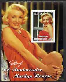 Congo 2002 40th Death Anniversary of Marilyn Monroe #06 imperf m/sheet unmounted mint, stamps on , stamps on  stamps on personalities, stamps on  stamps on entertainments, stamps on  stamps on films, stamps on  stamps on cinema, stamps on  stamps on women, stamps on  stamps on marilyn monroe