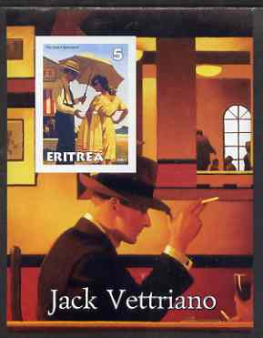 Eritrea 2001 Art of Jack Vettriano #1 imperf s/sheet unmounted mint , stamps on arts, stamps on umbrellas