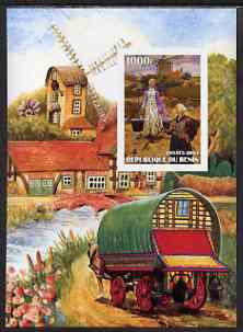 Benin 2003 Paintings of Windmills #03 imperf m/sheet unmounted mint, stamps on windmills, stamps on arts
