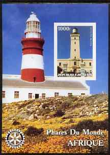 Benin 2003 Lighthouses of Africa imperf m/sheet #02 with Rotary Logo unmounted mint, stamps on , stamps on  stamps on lighthouses, stamps on  stamps on rotary