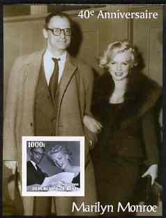 Benin 2003 40th Death Anniversary of Marilyn Monroe #08 - With Arthur Miller imperf m/sheet unmounted mint, stamps on movies, stamps on films, stamps on cinema, stamps on women, stamps on marilyn monroe, stamps on 