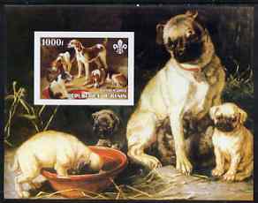 Benin 2003 Paintings of Dogs imperf m/sheet with Scouts Logo unmounted mint, stamps on scouts, stamps on dogs, stamps on arts