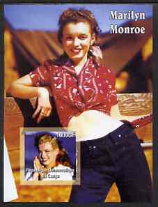 Congo 2005 Marilyn Monroe imperf s/sheet #06 (in red blouse) unmounted mint, stamps on entertainments, stamps on films, stamps on cinema, stamps on marilyn monroe
