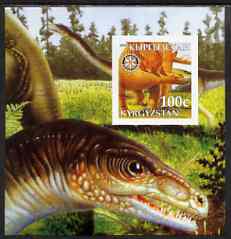Kyrgyzstan 2003 Dinosaurs imperf m/sheet #3 with Rotary Logo, unmounted mint, stamps on dinosaurs, stamps on rotary