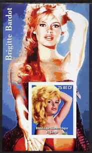 Congo 2003 Brigitte Bardot imperf m/sheet unmounted mint, stamps on movies, stamps on films, stamps on cinema, stamps on women, stamps on 