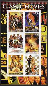 Benin 2003 Classic Movie (Posters) #3 imperf sheetlet containing set of 6 values unmounted mint, stamps on films, stamps on entertainments, stamps on cinema, stamps on 