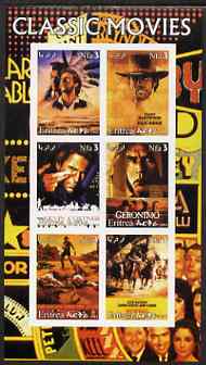 Eritrea 2003 Classic Movie (Posters) #2 imperf sheetlet containing set of 6 values unmounted mint, stamps on films, stamps on entertainments, stamps on cinema, stamps on 