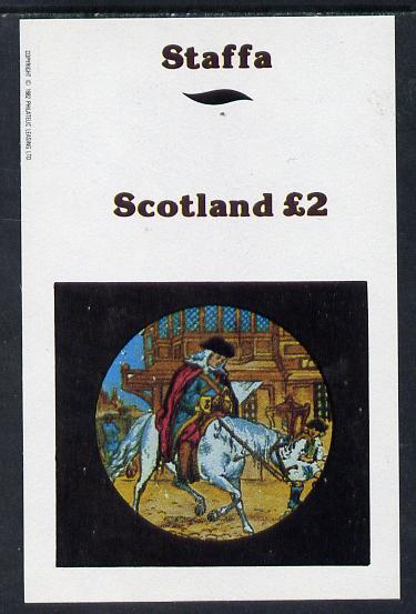 Staffa 1982 Fairy Tales (High Society) imperf deluxe sheet (Â£2 value) unmounted mint, stamps on fairy tales, stamps on literature, stamps on children, stamps on horses