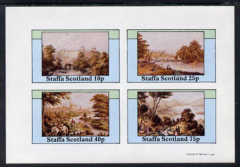 Staffa 1981 Paintings of English Country Life imperf sheetlet containing set of 4 values unmounted mint, stamps on arts