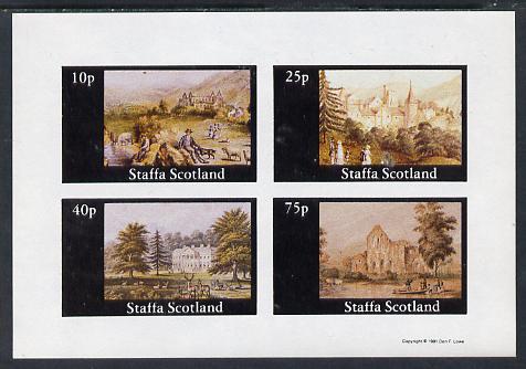 Staffa 1981 Paintings of English Country Life #2 imperf sheetlet containing set of 4 values unmounted mint, stamps on arts