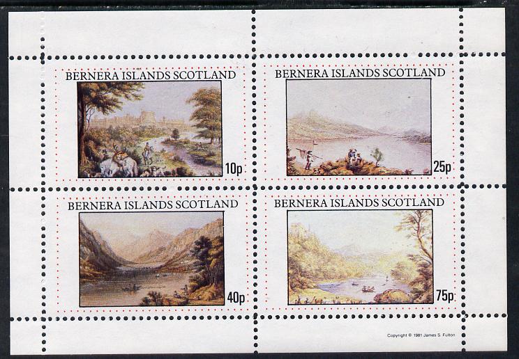 Bernera 1981 Paintings of Pastoral Views imperf sheetlet containing set of 4 values unmounted mint, stamps on arts