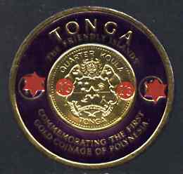 Tonga 1963 Surcharged 1s3d on 1s6d Gold Coin unmounted mint SG 151, stamps on coins, stamps on banking