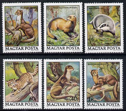 Hungary 1979 Protected Animals set of 6 (Pine Martin, Pole Cat, Badger) unmounted mint SG 3274-79, stamps on animals  