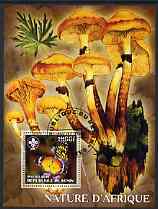 Benin 2006 Nature of Africa - Fungi & Butterfly (with Scout Logo) perf m/sheet cto used, stamps on scouts, stamps on fungi, stamps on butterflies