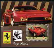 Liberia 2006 Enzo Ferrari #3 perf m/sheet cto used, stamps on cars, stamps on ferrari, stamps on 