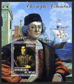 Benin 2006 Christopher Columbus #1 perf m/sheet cto used, stamps on personalities, stamps on columbus, stamps on explorers, stamps on ships