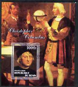 Benin 2006 Christopher Columbus #2 perf m/sheet cto used, stamps on personalities, stamps on columbus, stamps on explorers