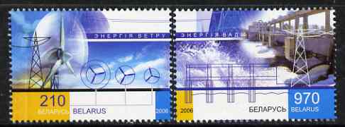 Belarus 2006 Energy from Nature perf set of 2 values unmounted mint, stamps on , stamps on  stamps on energy, stamps on  stamps on electricity, stamps on  stamps on power, stamps on  stamps on dams, stamps on  stamps on wind power, stamps on  stamps on windmills