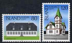 Iceland 1978 Europa perf set of 2 unmounted mint SG 561-62, stamps on europa, stamps on churches, stamps on buildings