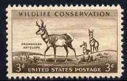 United States 1956 Wild Life Conservation 3c Antelope unmounted mint, SG 1080, stamps on animals, stamps on 