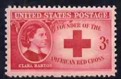 United States 1948 Honouring Clara Barton (founder of US Red Cross) 3c unmounted mint, SG 964, stamps on personalities, stamps on women, stamps on red cross
