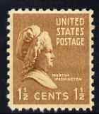 United States 1938-54 Martha Washington 1.5c unmounted mint, SG 801, stamps on , stamps on  stamps on personalities, stamps on  stamps on women, stamps on  stamps on constitutions