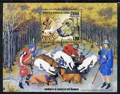 Cuba 2006 Hunting With Dogs perf m/sheet fine cto used SG MS 4993, stamps on animals, stamps on dogs, stamps on hunting