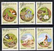 Benin 1995 Birds & Their Young complete set of 6, SG 1321-26, Mi 685-90 cto used, stamps on birds