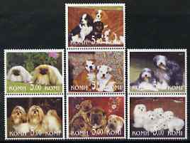 Komi Republic 2001 Dogs #2 perf set of 7 values complete unmounted mint, stamps on , stamps on  stamps on dogs, stamps on  stamps on 