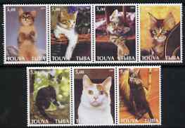 Touva 2001 Domestic Cats perf set of 7 values complete unmounted mint, stamps on cats