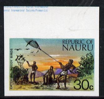 Nauru 1973 Catching Noddy Birds 30c definitive (SG 110) unmounted mint IMPERF single, stamps on birds