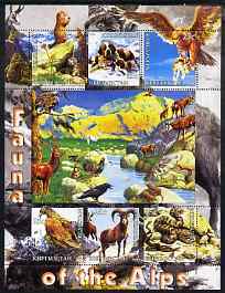 Kyrgyzstan 2004 Fauna of the World - Alps perf sheetlet containing 6 values unmounted mint, stamps on , stamps on  stamps on animals, stamps on  stamps on birds, stamps on  stamps on birds of prey, stamps on  stamps on snakes, stamps on  stamps on reptiles, stamps on  stamps on deer, stamps on  stamps on dogs, stamps on  stamps on bernard, stamps on  stamps on eagles, stamps on  stamps on snake, stamps on  stamps on snakes, stamps on  stamps on , stamps on  stamps on snake, stamps on  stamps on snakes, stamps on  stamps on 