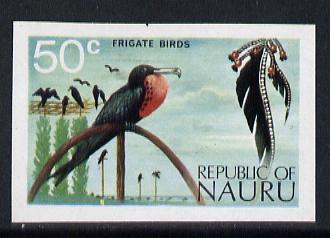 Nauru 1973 Frigate bird 50c definitive (SG 1.11) unmounted mint IMPERF single, stamps on birds