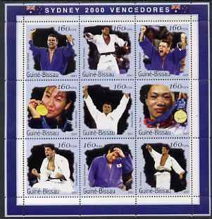Guinea - Bissau 2001 Sydney Olympic Games perf sheetlet containing 9 values (Judo) unmounted mint Mi 1288-96, stamps on , stamps on  stamps on sport, stamps on  stamps on olympics, stamps on  stamps on judo, stamps on  stamps on martial arts