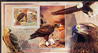 Guinea - Bissau 2007 Birds of Prey - Eagles large perf s/sheet containing 1 value (Scout logo in background) unmounted mint, stamps on birds, stamps on scouts, stamps on birds of prey, stamps on eagles